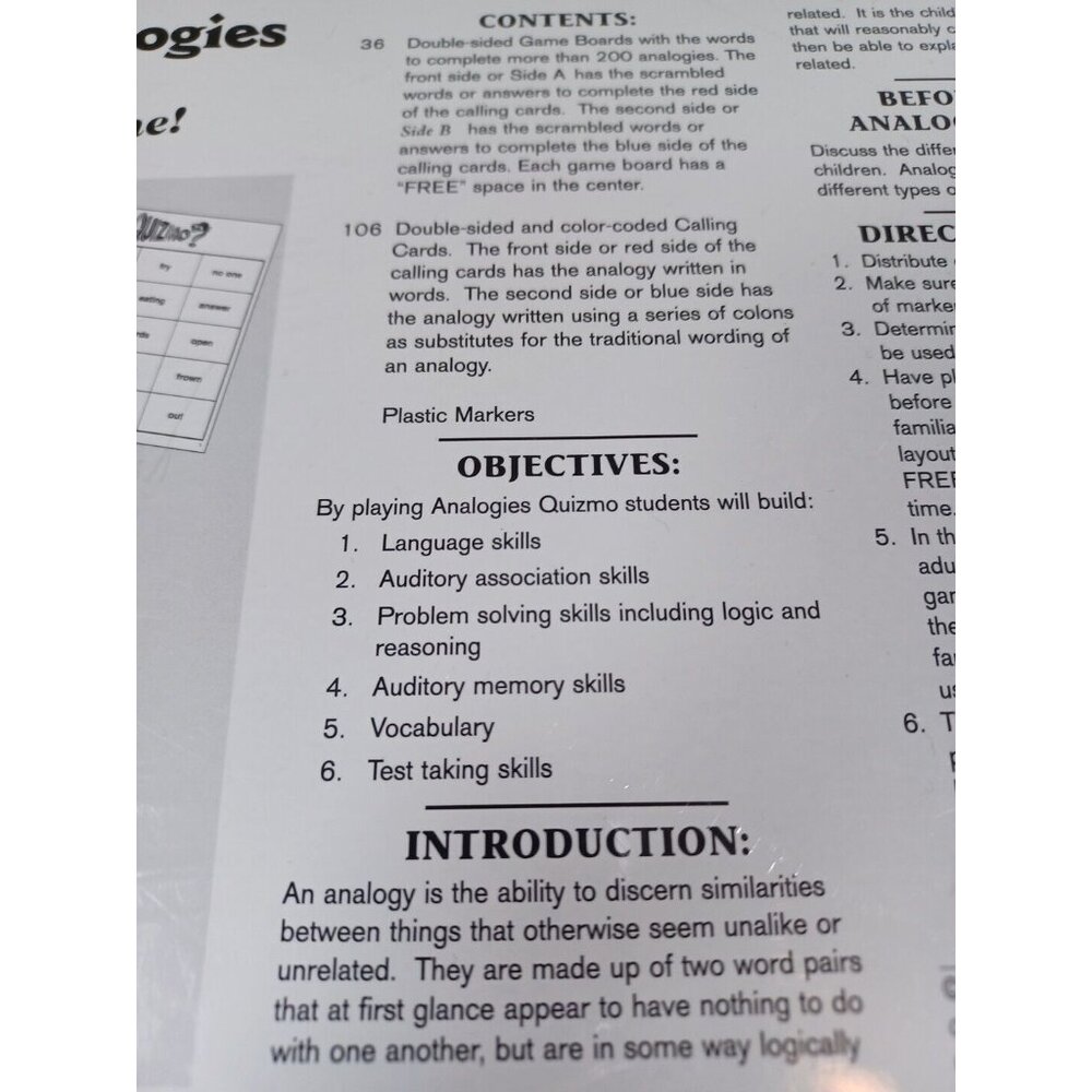 Quizmo Analogies Educational Bingo Language Skills Game 2-36 Players Age… - Picture 13 of 14